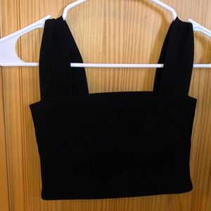 Black crop top with zipper on back